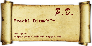 Preckl Ditmár névjegykártya